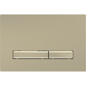 GEBERIT Sigma50 betjeningsplade til dobbeltskyl, metalfarve, messing
