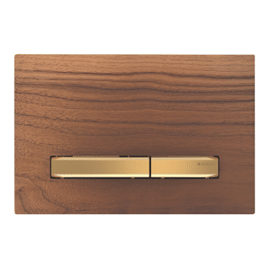 GEBERIT SIGMA50 betjeningsplade 246x164x14mm messing/nøddetræ