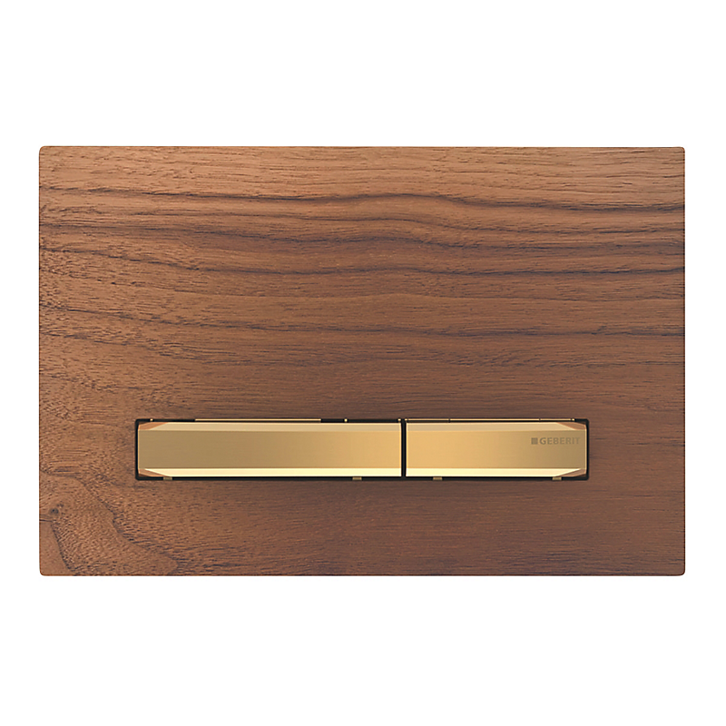 GEBERIT SIGMA50 betjeningsplade 246x164x14mm messing/nøddetræ