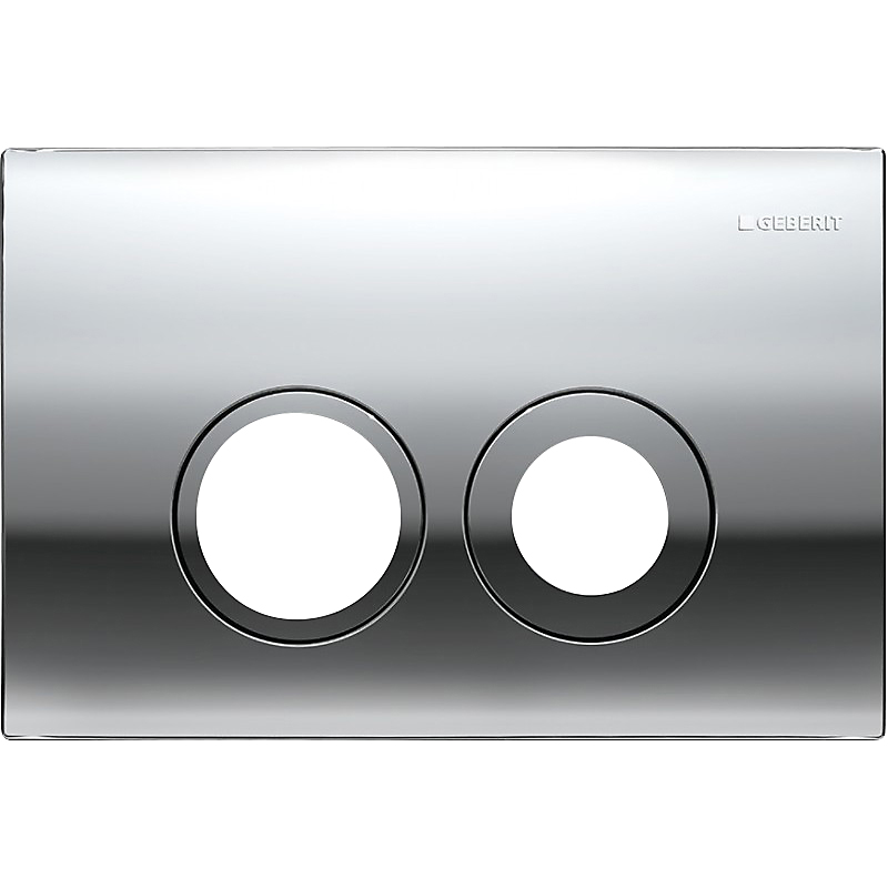 GEBERIT DELTA25 betjeningsplade til dobbeltskyl, forkromet