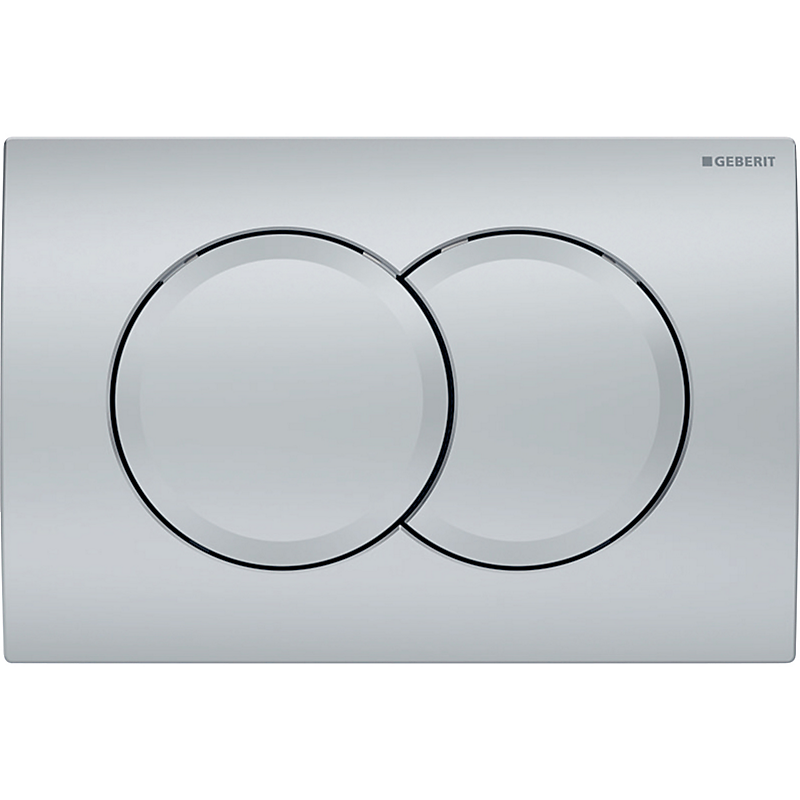Geberit betjeningsplade Delta01 til dobbeltskyl: Matforkromet.