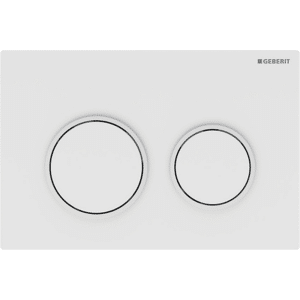 GEBERIT Omega20 betjeningsplade til dobbeltskyl, hvid, hvid, mat