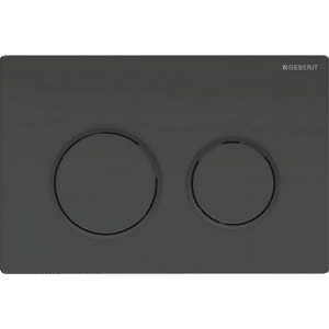 GEBERIT Omega20 betjeningsplade til dobbeltskyl, sort, sort, mat