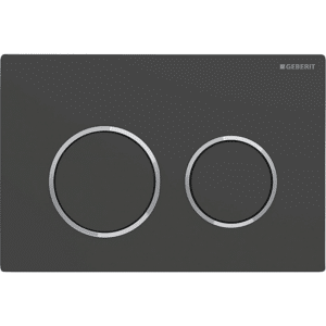 GEBERIT Omega20 betjeningsplade til dobbeltskyl, sort, matlakeret