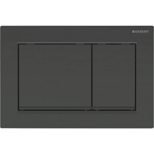 GEBERIT Omega30 betjeningsplade til dobbeltskyl, blank sort, matte design striber