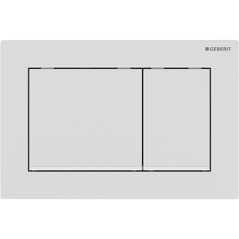 GEBERIT Omega30 betjeningsplade til dobbeltskyl, hvid, matlakeret