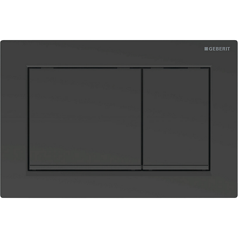 GEBERIT Omega30 betjeningsplade til dobbeltskyl, sort, matlakeret