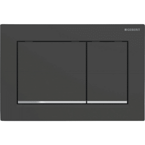 GEBERIT Omega30 betjeningsplade til dobbeltskyl, sort, matlakeret