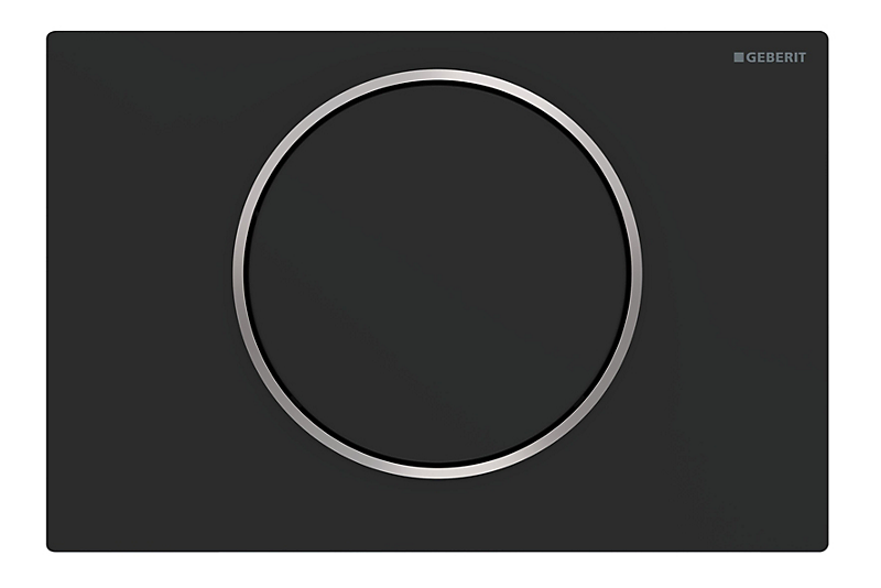 GEBERIT SIGMA10 betjeningsplade mat sort rf stål ring