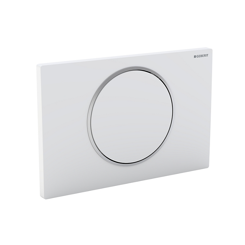 GEBERIT SIGMA10 betjeningsplade Stop-Go, hvid/krom/hvid