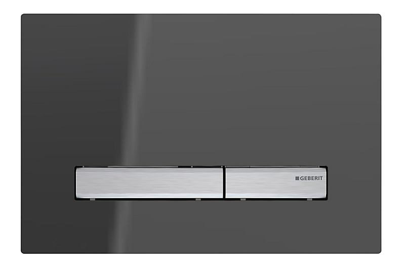 GEBERIT SIGMA50 betjeningsplade dobbeltskyl røgfarvet spejlglas