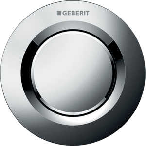 GEBERIT tryk Omega01, pneumatisk, til enkeltskyl, indbygget betjening, blankforkromet