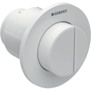 GEBERIT tryk Omega01, pneumatisk, til dobbel skyl, indbygget betjening, fremstående, alpin-hvid