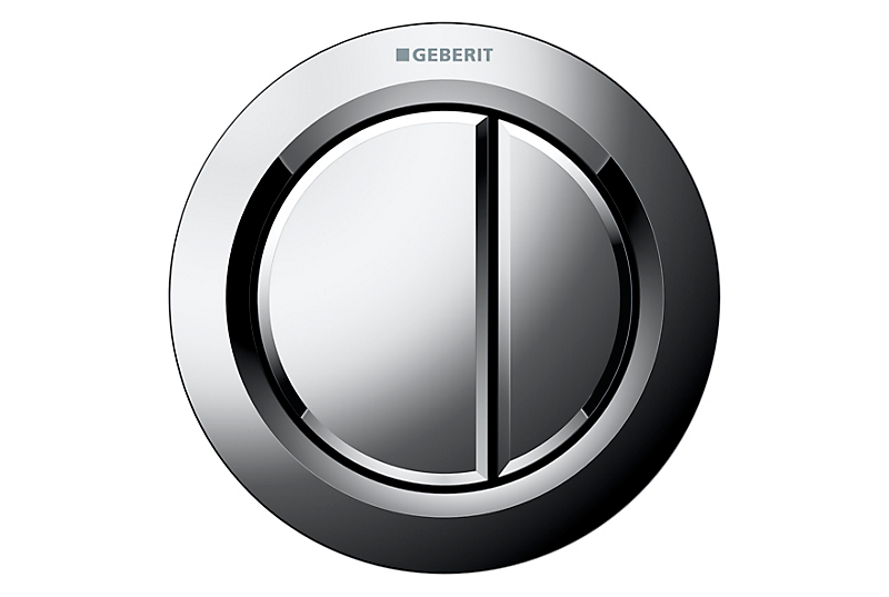 GEBERIT tryk Omega01, pneumatisk, til dobbel skyl, betjening på møbel, blankforkromet