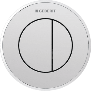 GEBERIT tryk Omega10 til dobbelt skyl. Pneumatisk, Indbygget betjening. Blankkrom/Matkrom