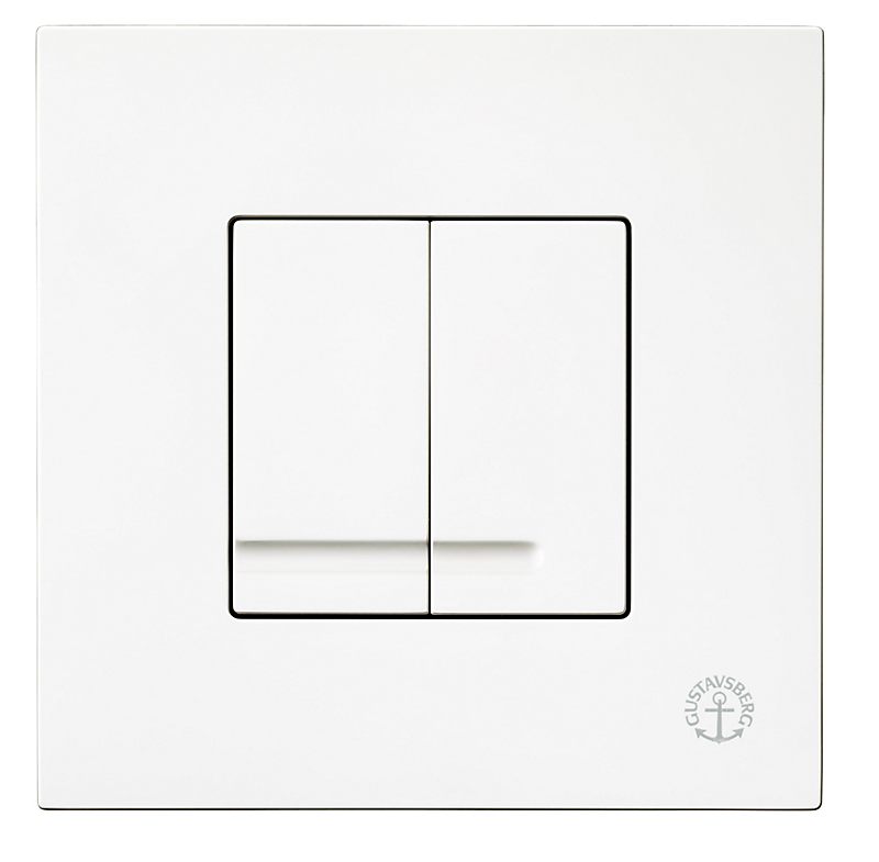 Gustavsberg Triomont trykknap XS front duo hvid plast