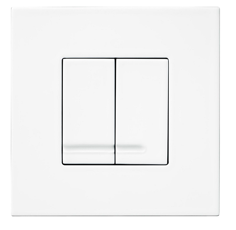 Gustavsberg Triomont XS Betjeningsplade duo skyl. Hvid metal