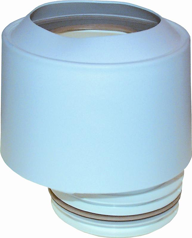 Toilettilslutning, excentrisk med hvid Kappe 97-108mm. 15 mm forskydning