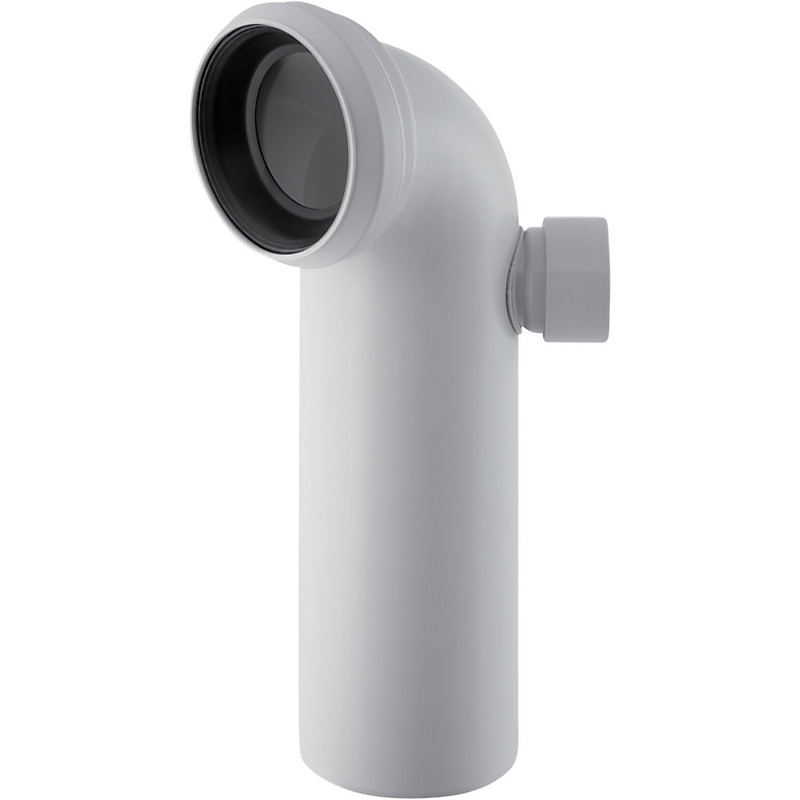 GEBERIT afløbsbøjning 90° 110x50 med ekstra tilslutning til højre. Alpin-hvid