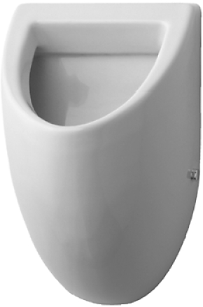 Duravit Fizz urinal med vandtilslutning bagfra. Wondergliss Hvid