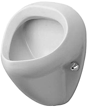 Duravit Bill Urinal. Vandtilslutning bagfra. Med flue. Hvid