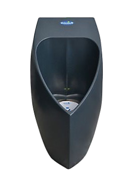 Waterless urinal Eco vandfri i genbrugsplast med lodret afløb. Grå