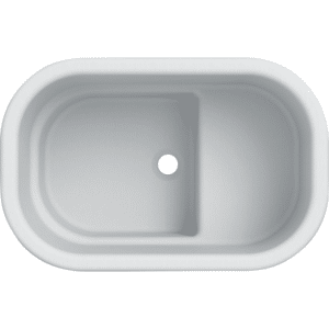 GEBERIT Bambini siddebadekar til babyer: 71.5x46.5x39.5cm, Alpin-hvid / Mat, Samlet volumen 63 liter