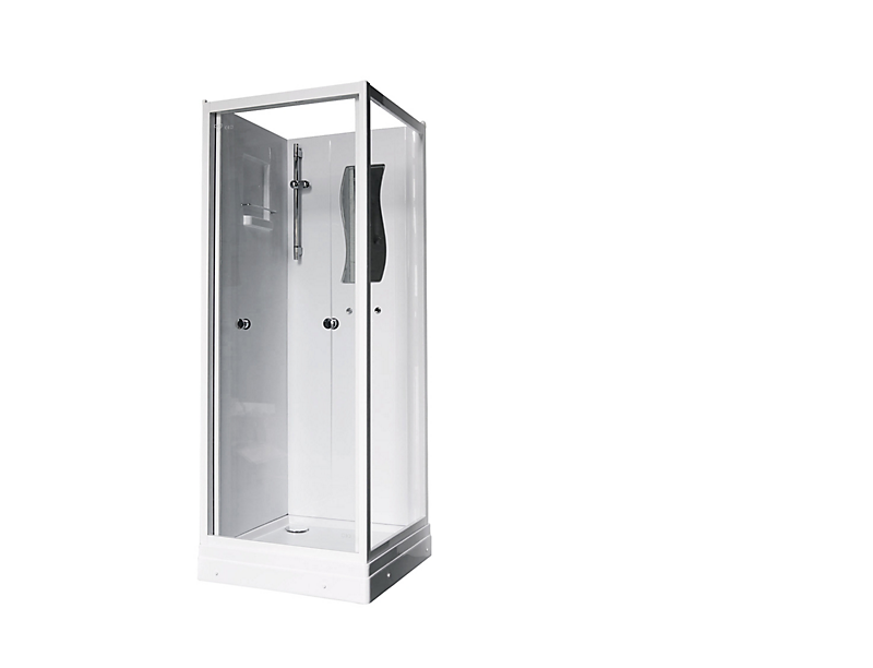 Luxor Brusekabine front 80 cm med Sliding Door, Hvid. (3 dele)