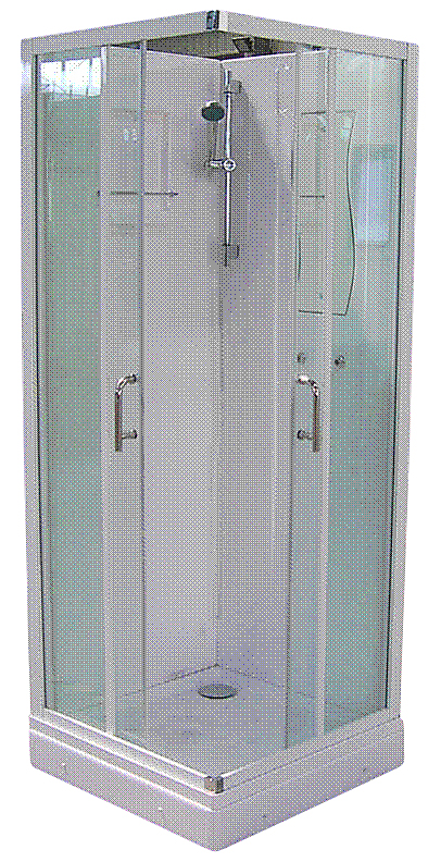 Primeo / Luxor bagpanel til brusekabine 80 x 80 x 195 cm (3 dele)