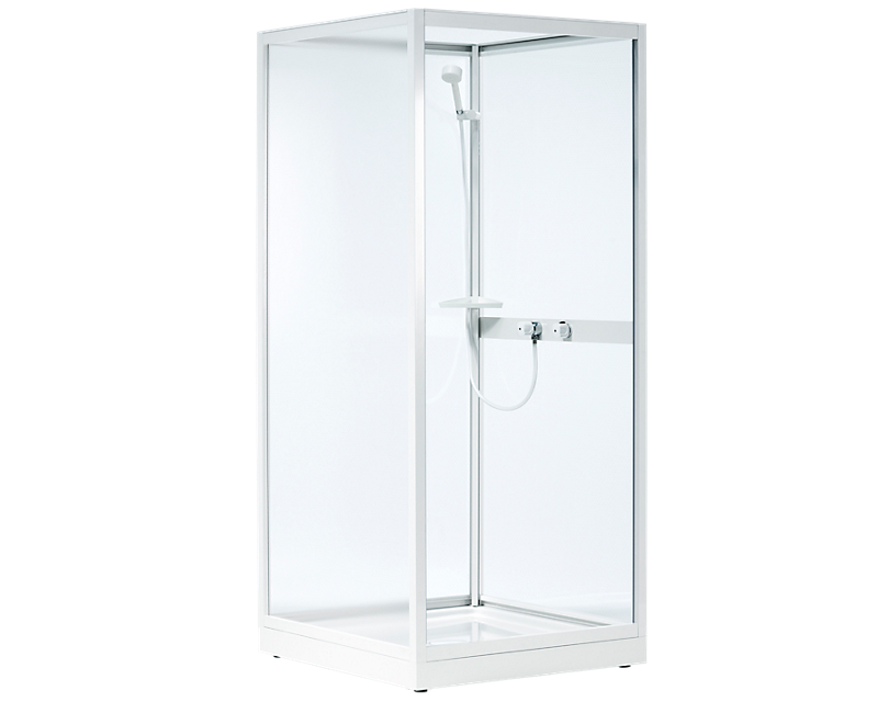 Contura Next overdel med åben forside: B=70cm, L=90cm, H=190cm, Hvid / Glas mat
