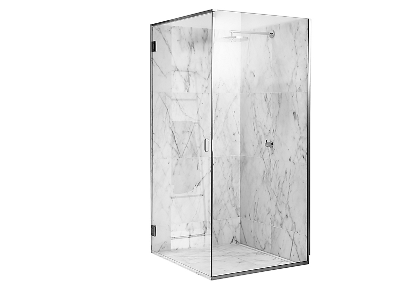 Unidrain brusedør 800mm GlassLine Hærdet