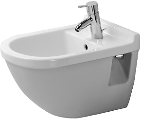 Duravit Starck 3 bidet, 360x560 mm, væghængt, med Wondergliss