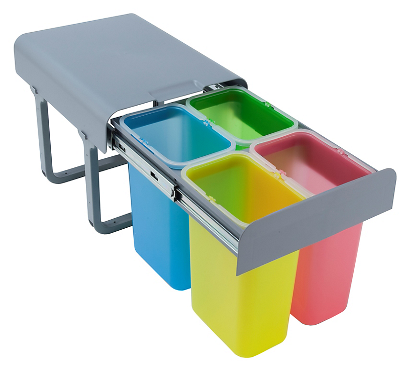 Intra Juvel EKKO affaldssortering 365x355x473mm til køkkenskab grå