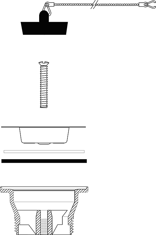 Intra Juvel bundventil til badekar 1 1/2'' med prop