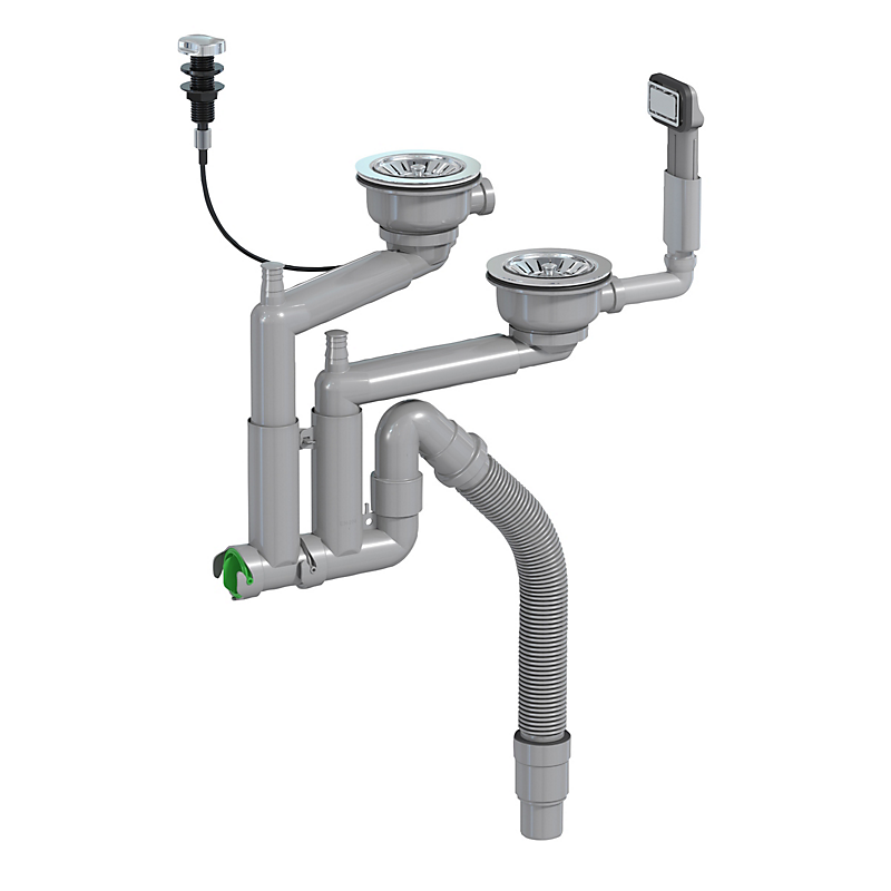 Intra Juvel afløbssæt løft-op-ventil til Horizon dobbeltkumme