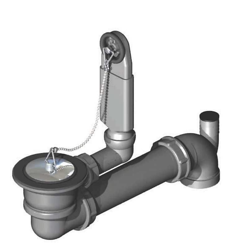 Uni afløbssæt med prop til enkeltkumme