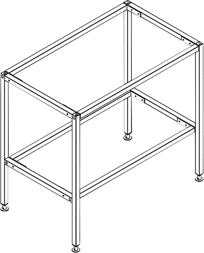Purus Stativ til Purus Køkkenbord 890x570x1500mm rustfri/syrefast