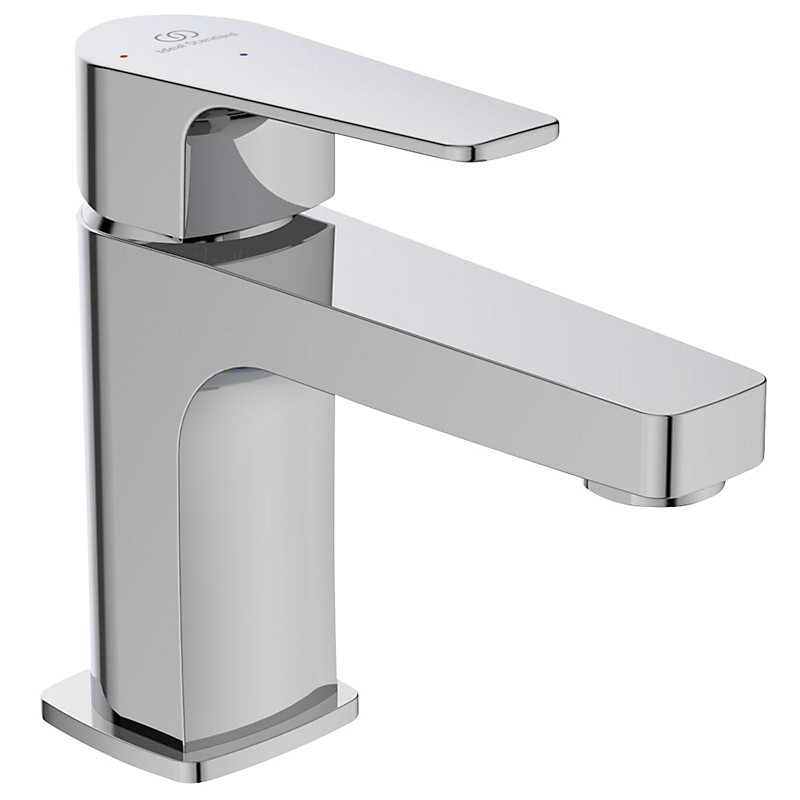 Ideal Standard Cerafine D håndvaskarmatur, koldstart, 5 l/min, Tud L:115 H:80 med træk-op bundventil, Krom