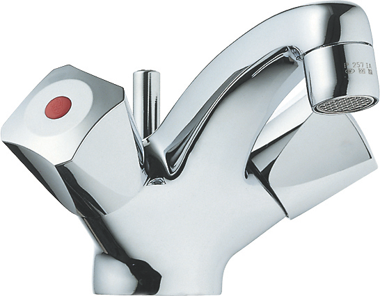 Børma Standard Håndvaskarmatur krom 2-grebs med bundventil