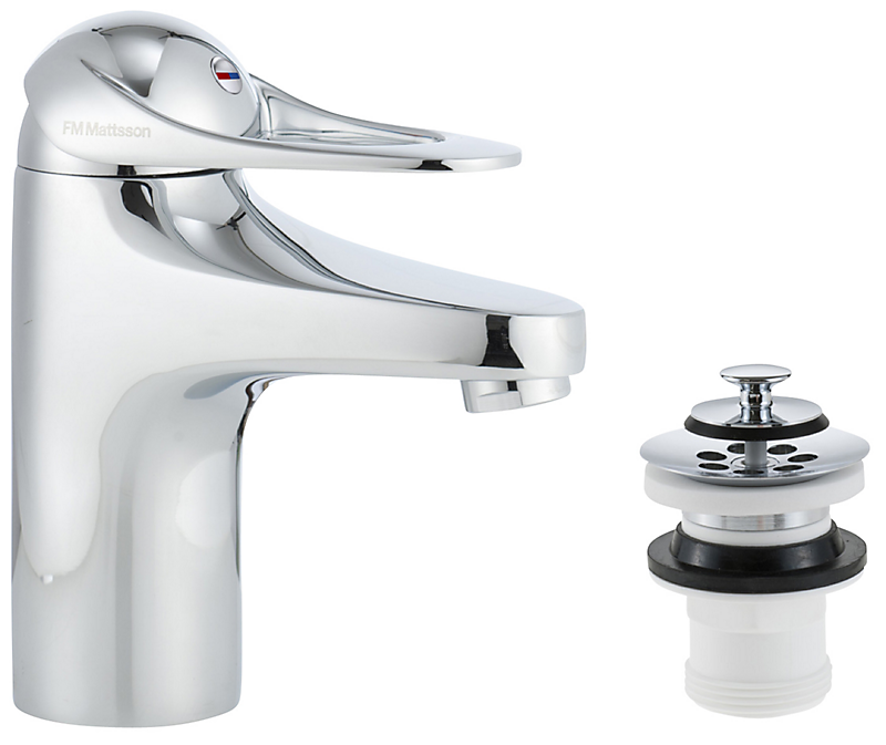 FMM 9000e håndvaskarmatur g3/8, med løft op bundventil. Krom