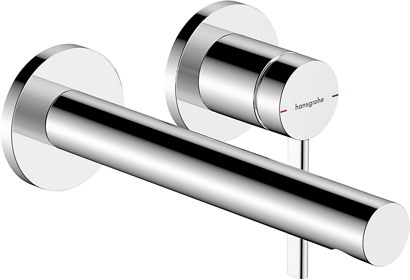hansgrohe Zesis S 1-grebs håndvaskarmatur til 2-huls indbygning i væg m. 19,4 cm tud Krom