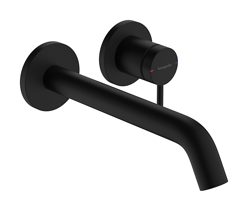 hansgrohe Tecturis S håndvaskarmatur EcoSmart+ til 2-huls indbygning i væg, med 22,5 cm tud. Mat sort