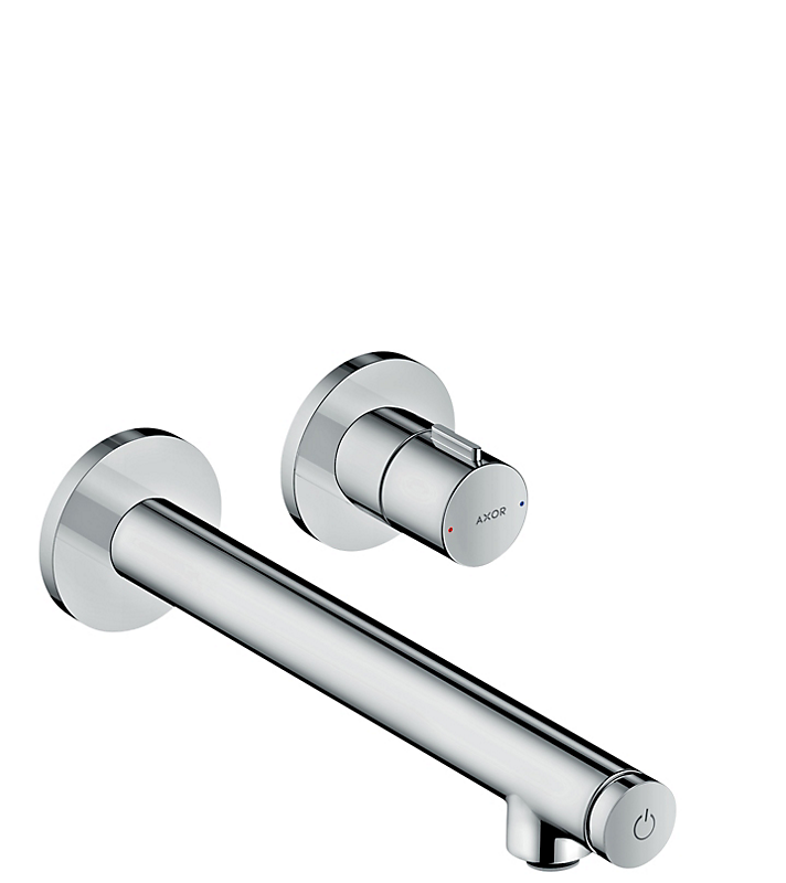 hansgrohe AXOR Uno håndvaskarmatur til væg 2 huls, indbygning med 221mm tud, krom