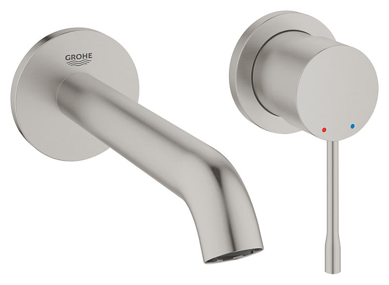 GROHE Essence New håndvaskarmatur 2-h vægmontage. Supersteel