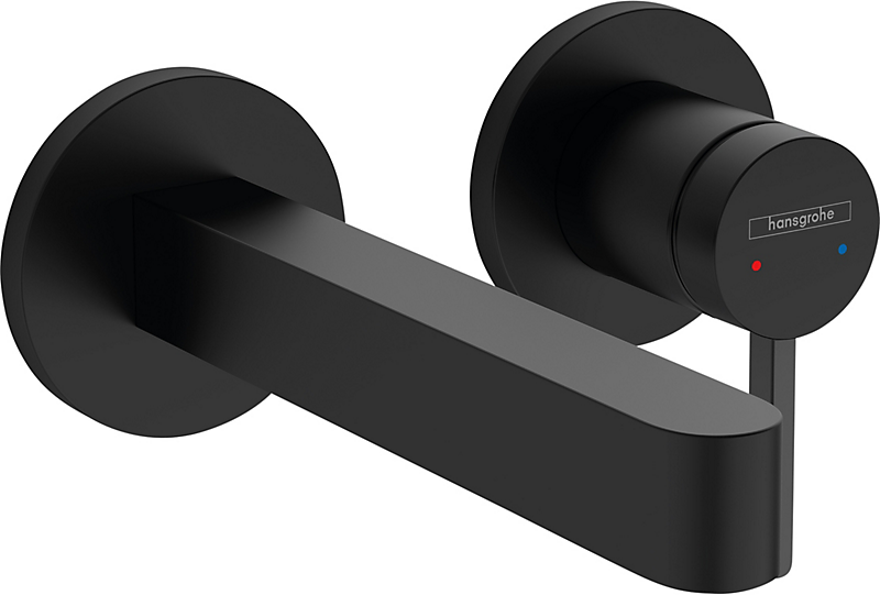 hansgrohe Finoris håndvaskarmatur til 2-huls indbygning i væg med 16,8 cm tud, mat sort