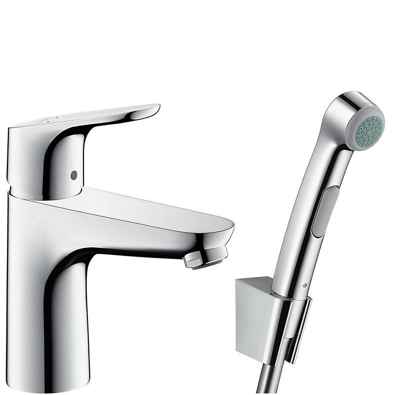 hansgrohe Focus 100 Håndvaskarmatur med Bidette med push-open bundventil. Krom
