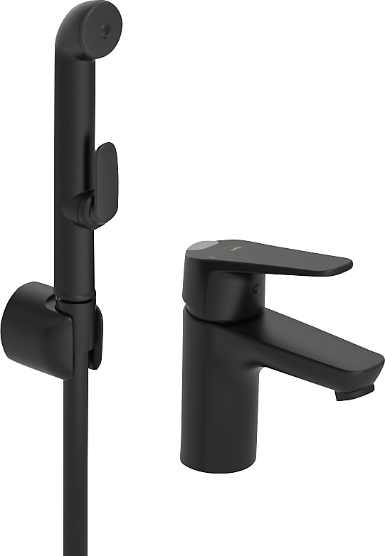Oras Vega håndvaskarmatur med bruser, eco funktion, mat sort