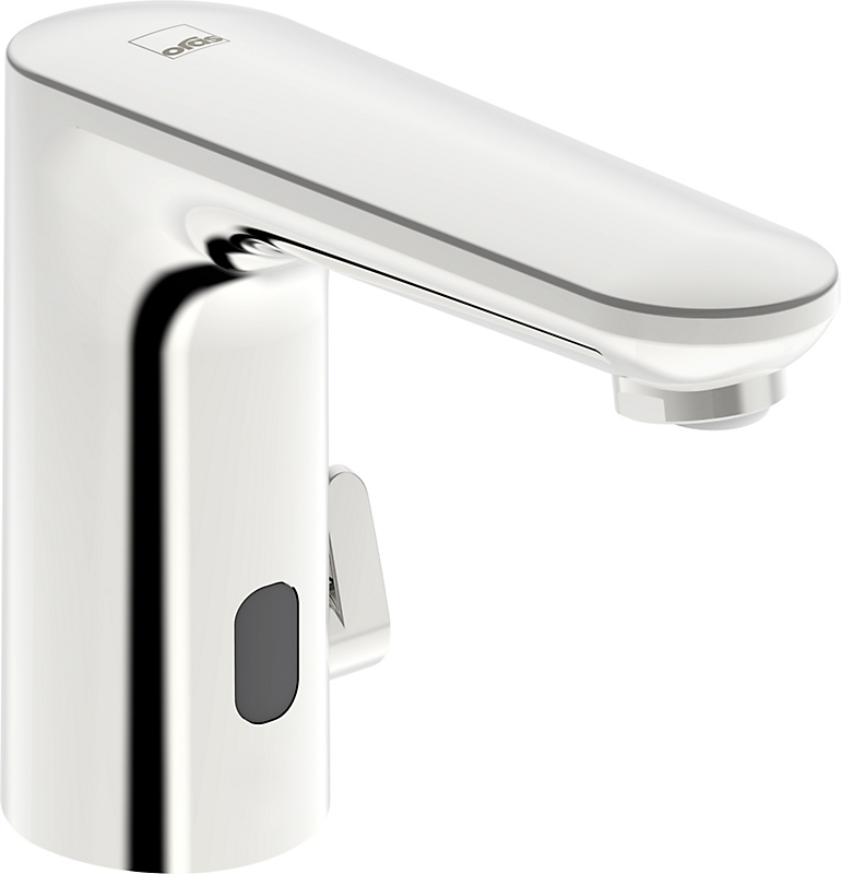 Oras Electra DIGITAL + berøringsfri håndvaskarmatur med Power Unit, 3V/123mm tud. Forkromet messing