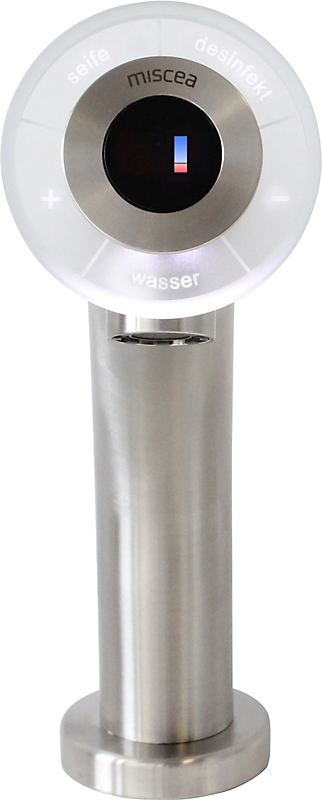 Miscea Classic berøringsfri køkkenarmatur til sæbe, vand, sprit, flaskemodel, rustfristål