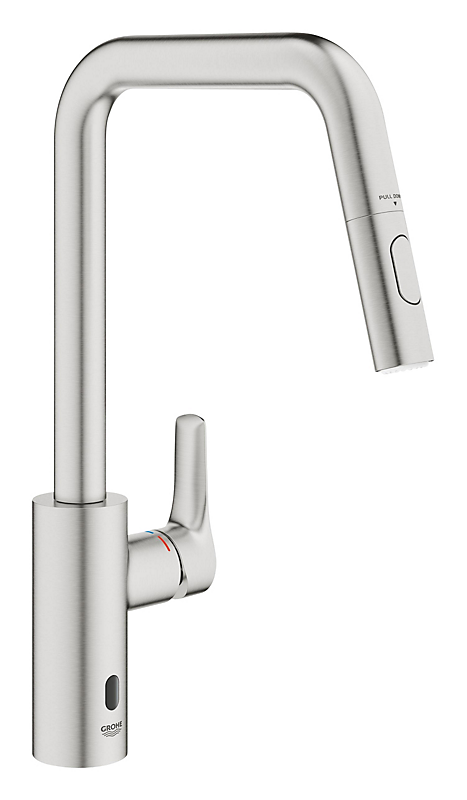 GROHE Eurosmart Hybrid Køkkenarmatur Høj U-Tud Dual Spray. Supersteel